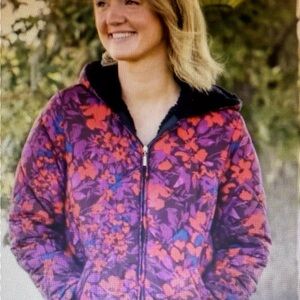 New small windsor wine faux Sherpa lined hooded jacket